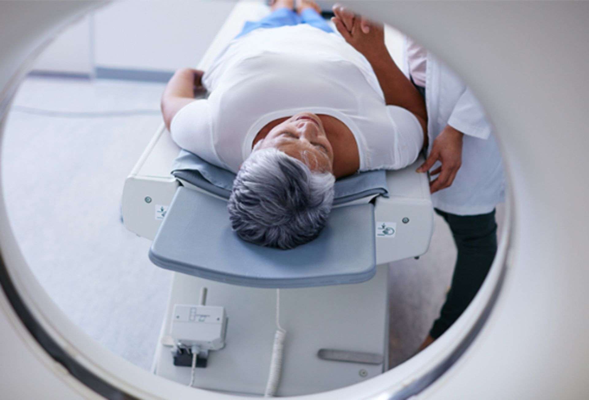 A person undergoing an MRI scan